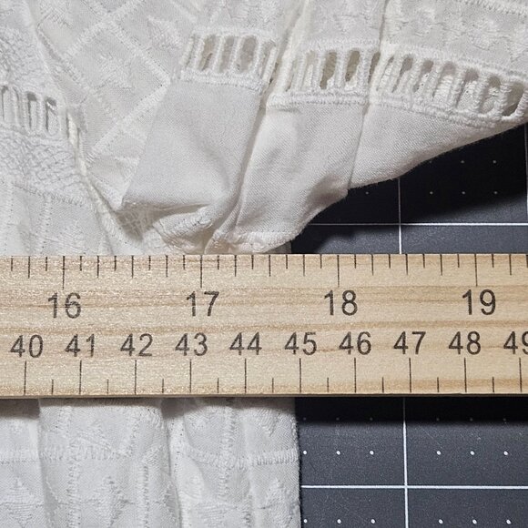 J. Crew Womens White Textured Bell Sleeve Dress Size 4 Cotton - Picture 14 of 16